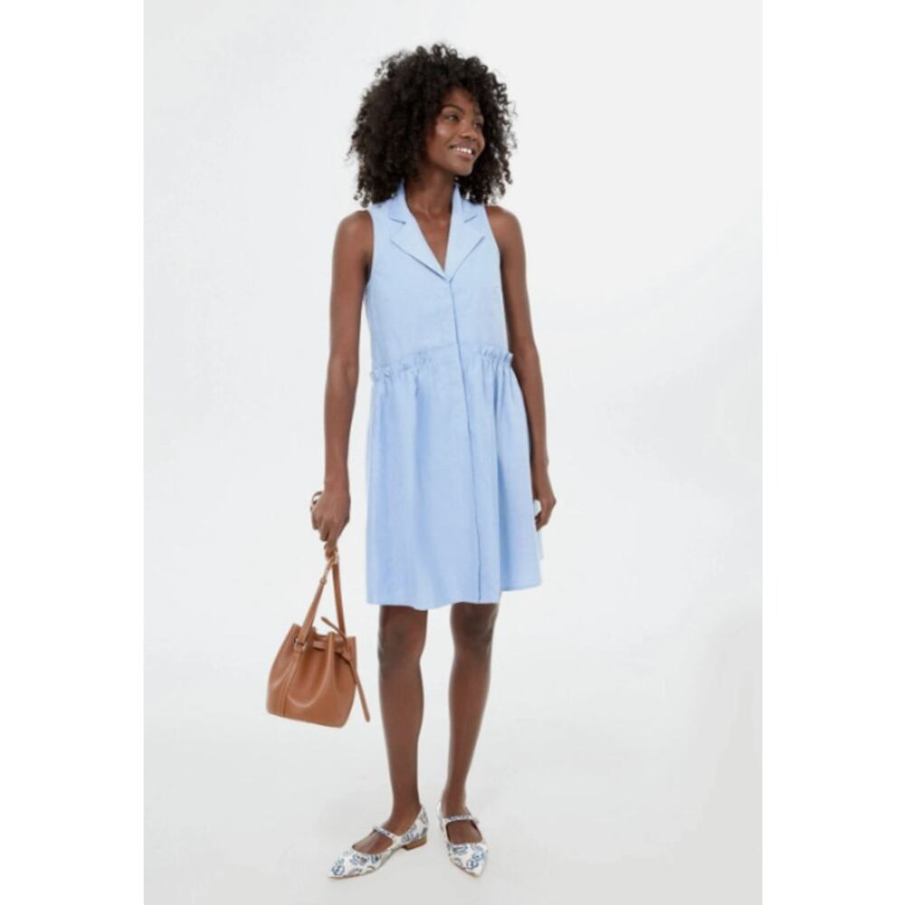 Tuckernuck Powder Blue Sleeveless Collared Mini Dress